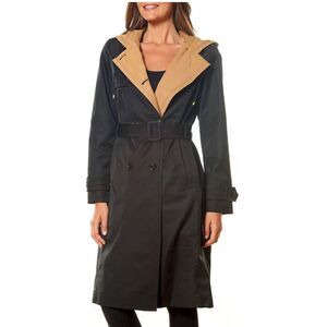 Kate Spade New York Black 42 Inch Tie Waist Trench Coat